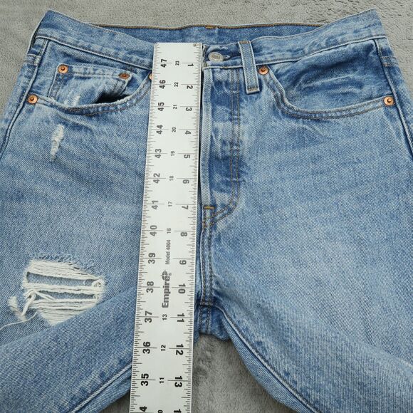 Levi's 501's Jeans Women's Size 26 High-Rise Skinny Denim 28" Inseam Destroyed - Picture 9 of 16